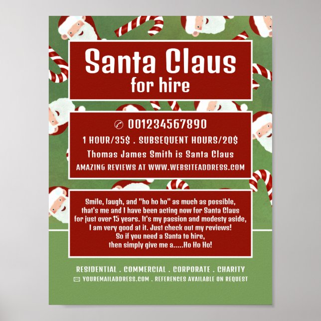 Santa Candy, Santa Claus Entertainer Werbung Poster (Vorne)
