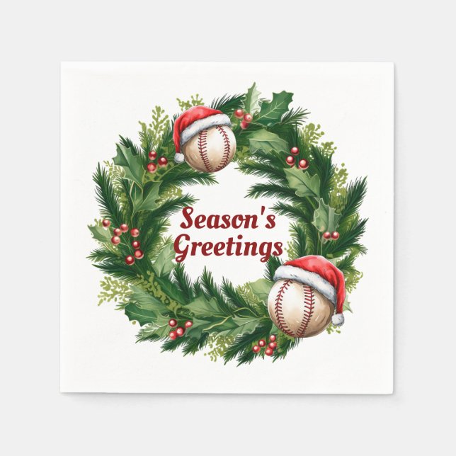 Santa Cap Baseball individuell anpassbar Serviette (Vorderseite)