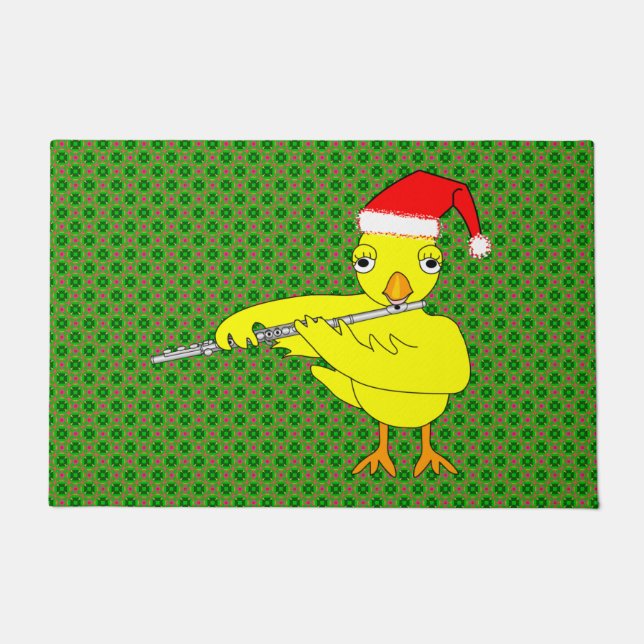 Santa Cap Flute Chick Fußmatte (Vorderseite)