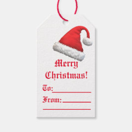 Santa Cap Gemustert Weihnachten Geschenkanhänger