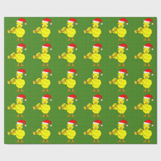 Santa Cap Trumpet Chick Geschenkpapier