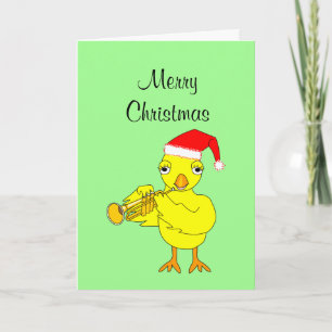 Santa Cap Trumpet Weihnachtskarte Karte