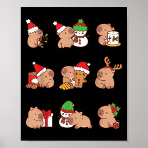 Santa Capybara Crew Weihnachten Liebe Poster