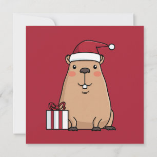 Santa Capybara Weihnachtsspaß Feiertagskarte