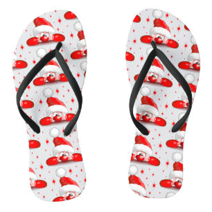 Santa Cartoon Niedlich Peeking Character © Blueda Flip Flops