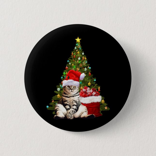 Santa Cat Button (Vorderseite)