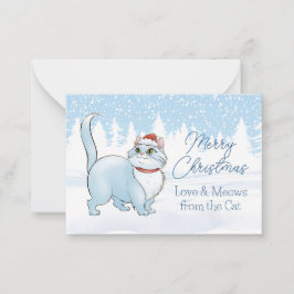 Santa Cat im Winter Wunderland Weihnachten Mitteilungskarte