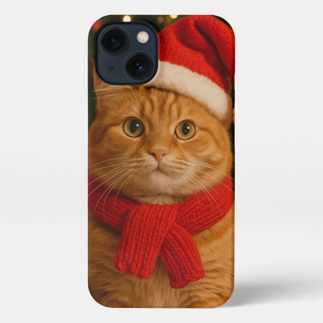 Santa Cat iPhone 13 Case Hülle (Rückseite)