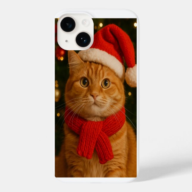Santa Cat iPhone 14 Case (Rückseite)