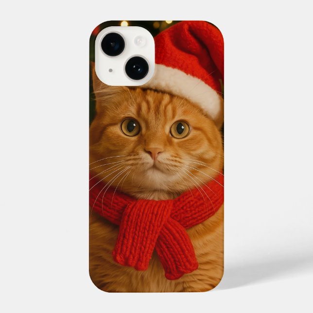 Santa Cat iPhone Case iPhone 14 Hülle (Rückseite)