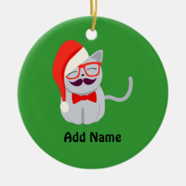 Santa Cat Keramikornament