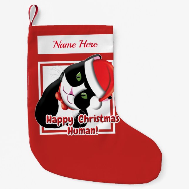 Santa Cat Kleiner Weihnachtsstrumpf (Vorderseite)