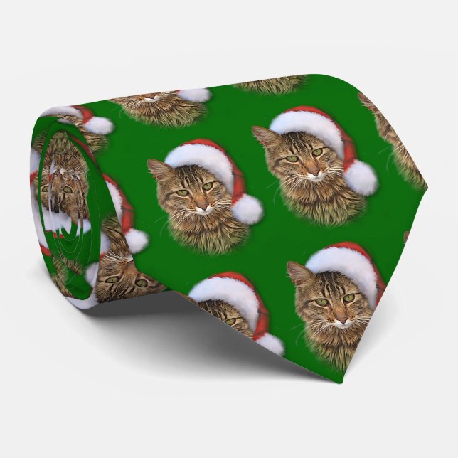 Santa Cat Krawatte (Gerollt)