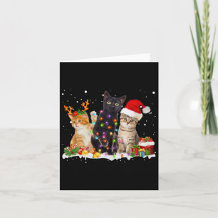 Santa Cat Light Gorgeous Reindeer Pajama Weihnacht Karte