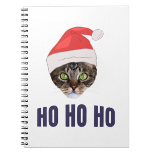Santa Cat mit Weihnachtsmannmütze, Ho Ho ho Einlad Notizblock