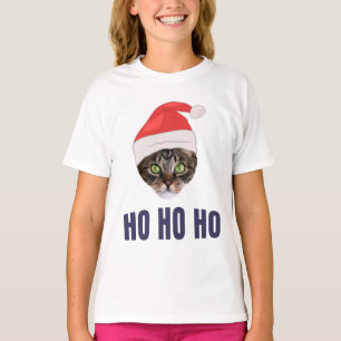 Santa Cat mit Weihnachtsmannmütze, Ho Ho ho Einlad T-Shirt