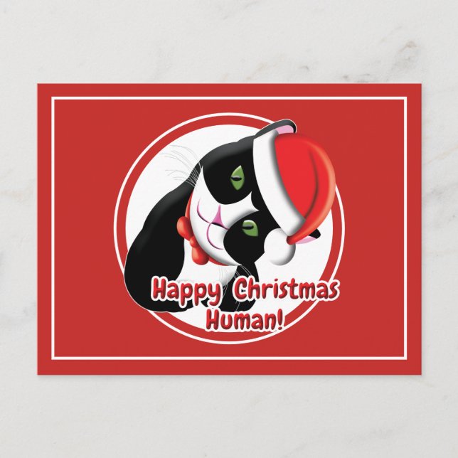 Santa Cat Postkarte (Vorderseite)