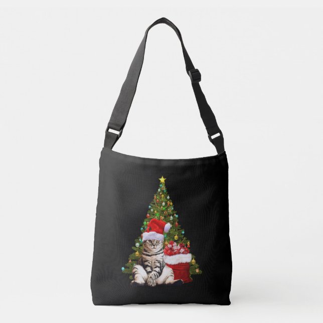Santa Cat Tragetaschen Mit Langen Trägern (Vorderseite)