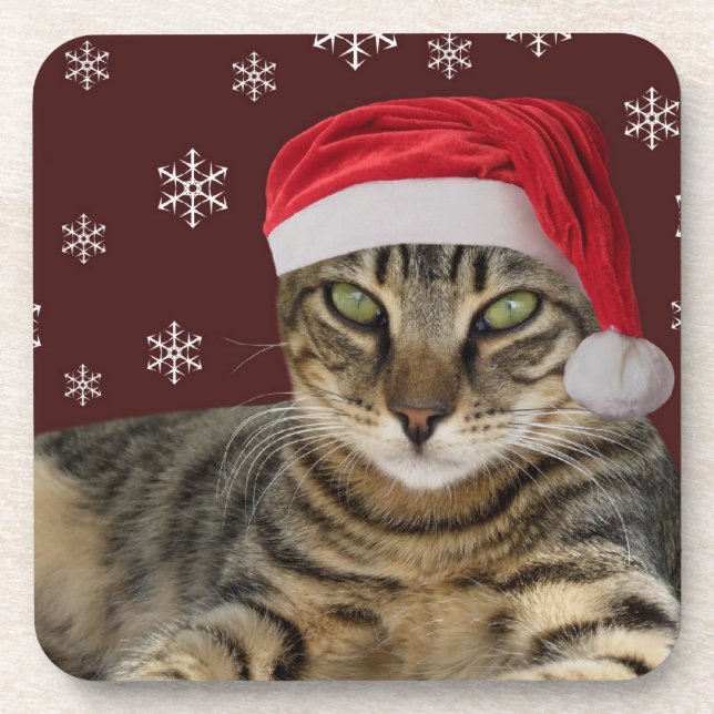 Santa Cat Untersetzer (Vorderseite)