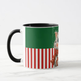 Santa Cat with Cocoa Mug Tasse