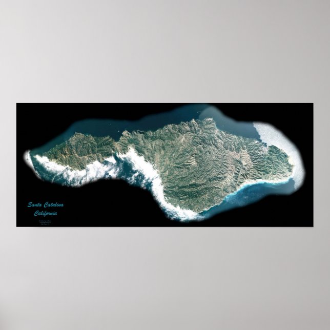 Santa Catalina, kalifornisches Satellitenposter-Fo Poster (Vorne)