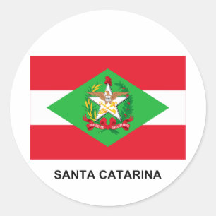 Santa Catarina, Brasilianische Flagge Runder Aufkleber