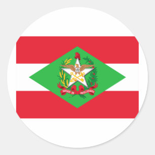 Santa Catarina, Brasilianische Flagge Runder Aufkleber