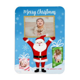 Santa Celebrating Merry Christmas 3 Photo Magnet