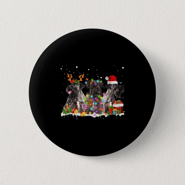 Santa Cesky Terrier Dog Gorgeous Reindeer Christma Button (Vorderseite)