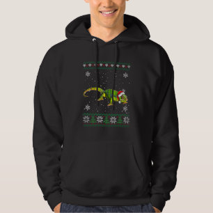 Santa Chameleon Ugly Sweater Animals Christmas Paj Hoodie