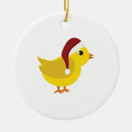 Santa Chick Keramikornament