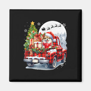 Santa Chihuahua auf Lieferwagen Lkw Weihnachtsbesi Magnet
