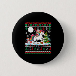 Santa Chihuahua Reitendes Einhorn Pullover Weihnac Button