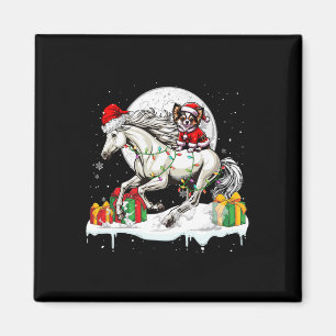 Santa Chihuahua Riding Pferd Weihnachtsbesitzer Ki Magnet