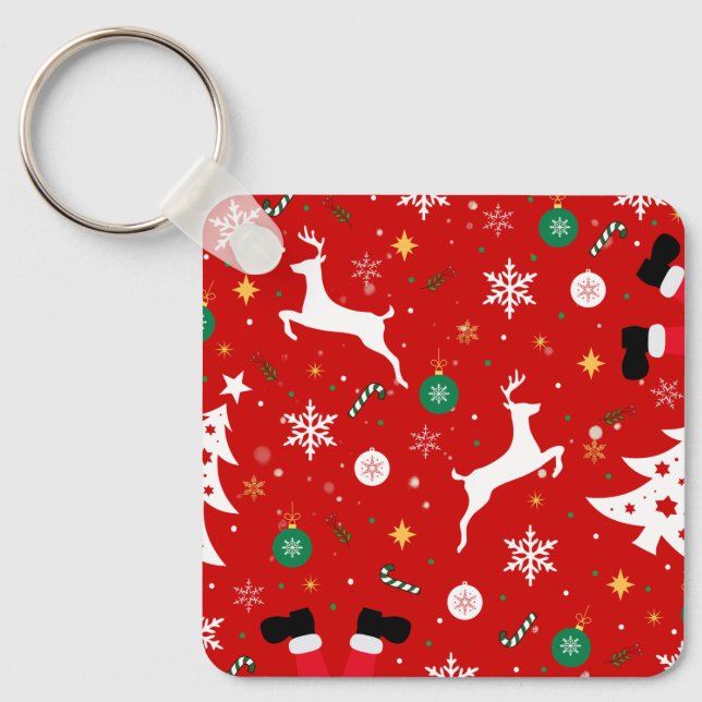 Santa Chimney Christmas Keychain Schlüsselanhänger (Vorderseite)