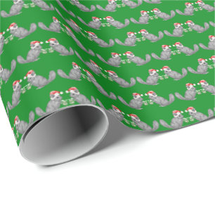 Santa Chinchillas Feiertag Geschenkpapier