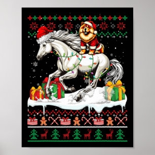Santa Chow Chow Reiten Weihnachten Poster