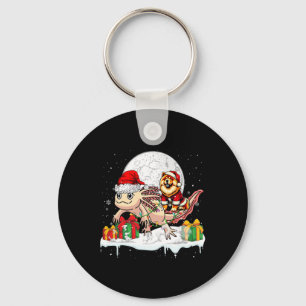 Santa Chow Chow Riding Axolotl Weihnachtsmann Kind Schlüsselanhänger