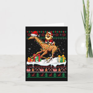 Santa Chow Chow Riding Giraffe Weihnachtssüßer L Karte
