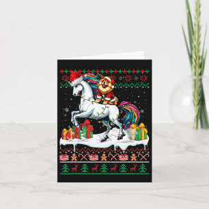 Santa Chow Chow Riding Unicorn Weihnachtskraut L Karte