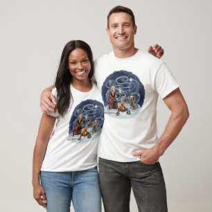 Santa Chris & Wilbur Fireside Friends Adult (lite) T-Shirt