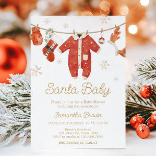Santa Christmas Baby Dusche Einladung
