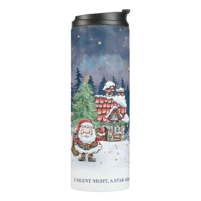 Santa Christmas Elf Rudolph Thermal Tumbler Thermosbecher (Nach links gedreht)