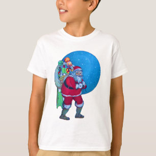 SANTA, CHRISTMAS GIFT SACK UND SPIELZEUG IM STARRY T-Shirt