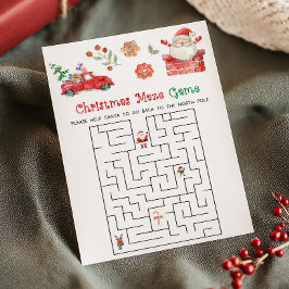 Santa Christmas Maze Game  Feiertagskarte