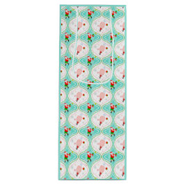 Santa Christmas Pickleball Ogee Pattern Geschenktüte Für Weinflaschen