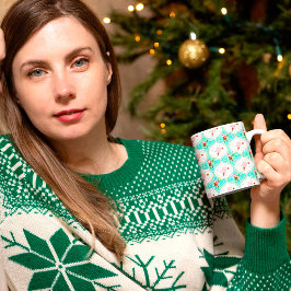 Santa Christmas Pickleball Ogee Pattern Kaffeetasse