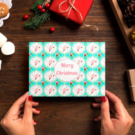 Santa Christmas Pickleball Ogee Pattern Karte