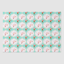 Santa Christmas Pickleball Ogee Pattern Seidenpapier