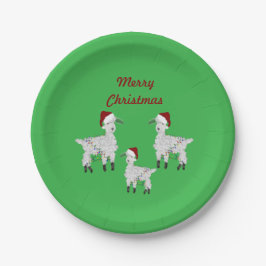 Santa Christmas sheep country home Holiday party Pappteller